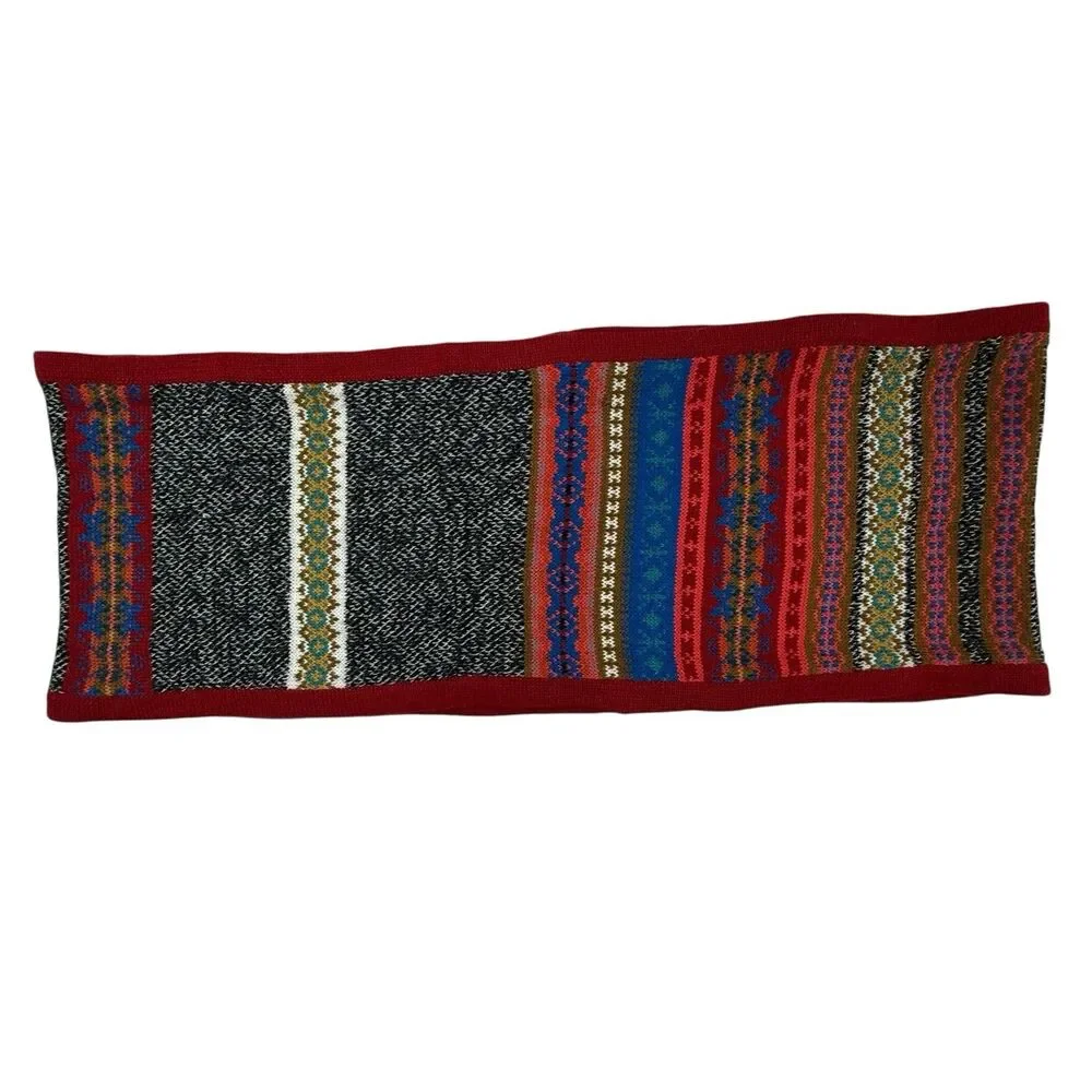 Noonday Collection Alpaca Blend Made in Peru Fair Isle Infinity Scarf Rainbow